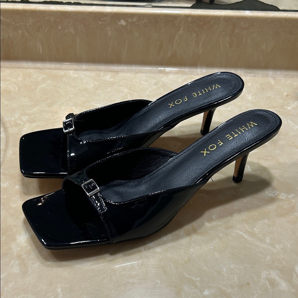 Front Buckle Black Heel